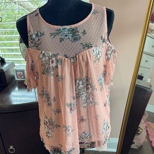Iz Byer Pink Floral Blouse